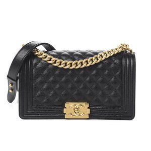CHANEL Caviar Quilted Medium Boy Flap Black